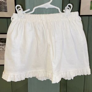 Girls White Cotton Shorts Size 8